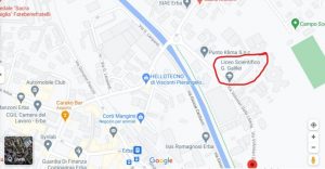 Mappa Erba con posizione Liceo Galilei